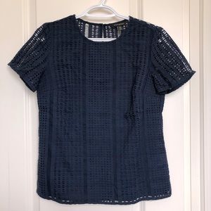 Banana Republic Navy Lace Blouse